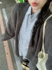 カーディガン レディース Vネック ニット カシミヤタッチ 前開き 羽織り 無地 コート カジュアル オフィス 通勤 日常