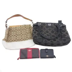 コーチ COACH バッグ2点 財布2点 セット まとめ売り シグネチャー レザー 長財布 二つ折り財布 ■GY99