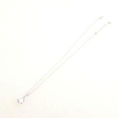 試着のみ♡四つ葉クローバー ホワイトゴールドネックレス ギョシエ彫り 