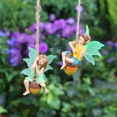 ガーデンオーナメント 妖精 男の子 女の子 モビール 吊るす かわいい 庭 ガーデン 窓辺 フェアリー ガーデニング 雑貨 ガーデン雑貨 ガーデンインテリア ガーデン インテリア 庭の装飾 お洒落 おしゃれ