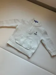 ポロラルフローレン 白 ニット ジップアップ キッズ 18m