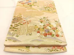 平和屋着物◎六通柄袋帯　唐織　御所解花文　金銀糸　正絹　逸品　BAAW3052hvのサムネイル