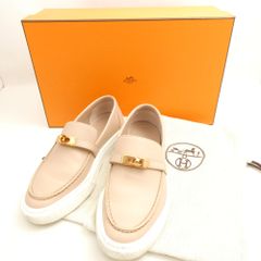 HERMÈS デスタン トリコロール/ベージュ/ケリー金具 23.5cm【美品 