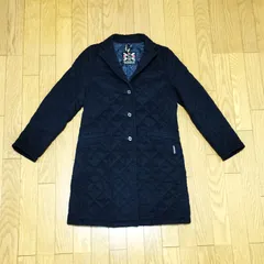 美品 LAVENHAM ラベンハム キルティング コート レディース 38 Mサイズ相当 紺 ネイビー