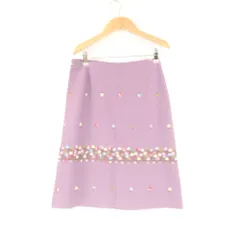 美品 JILL STUART ジルスチュアート 091-220018 スカート 2 ウール100％ ひざ丈 刺繍 レディース AM7049A73 のサムネイル