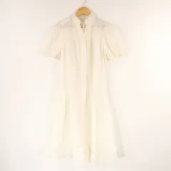 美品 rebecca taylor レベッカテイラー ワンピース MB5 コットン100％ 半袖 ひざ下丈 レース レディース AM7053A73 