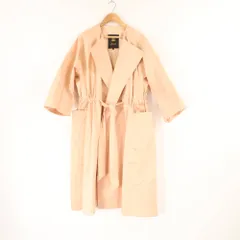 美品 Drawer ドゥロワー 6525-299-0678 ムソウビッグポケットコート コート 36 コットン100％ 五分袖 ノーカラー スプリング レディース AM7032B2 