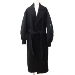 ザラ ZARA マッチングボンバーコート 切替 ボタンレス ベルト M 紺 ネイビー ■OM