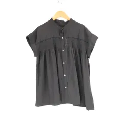 美品 KUMIKYOKU 組曲 ブラウス 3 11号 L相当 ポリエステル 半袖 トップス 黒 レディース AU3479A74 