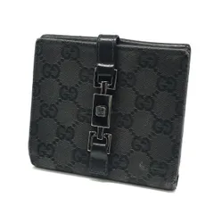 【倉吉店】 中古 GUCCI | グッチ 二つ折り財布 GGキャンバス ジャッキーライン 05474 GGキャンバス ブラック 【125】