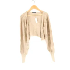 美品 HINANO×WRINN カーディガン 38 リネン100％ 長袖 レース かぎ編み レディース AM7300A68 