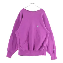 CHAMPION (チャンピオン) 90S Reverse Weave Sweatshirt ロゴ刺繍 リバースウィーブ クルーネックスウェットトレーナー パープル