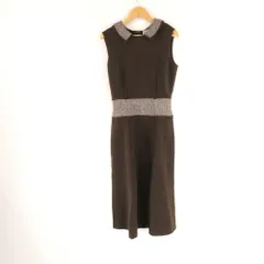 美品 FOXEY フォクシー 19758 ワンピース 38 ウール100％ ノースリーブ ミディ丈 レディース AY6642A53 