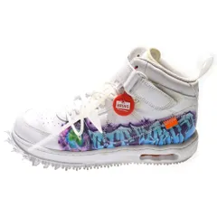 NIKE (ナイキ) ×Off-White AIR FORCE1 MID オフホワイト エアフォース1 グラフィティ ミッドカットスニーカー ホワイト US9.5/27.5cm DR0500-100