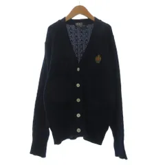 ポロ バイ ラルフローレン Polo by Ralph Lauren カーディガン ケーブルニット ワンポイント 刺繍 紺 ネイビー 160 ■