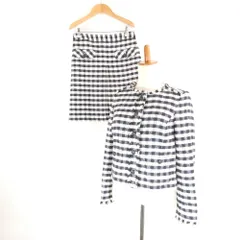 美品 Brooks Brothers ブルックスブラザーズ Red Fleece セットアップ 0 150/68A コットン他 ジャケット スカート チェック柄 レディース AY7169A67 