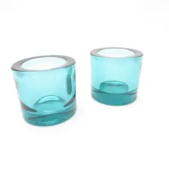 iittala×marimekko イッタラ×マリメッコ kivi キヴィ キャンドルホルダー 2点 ペア 60mm シーブルー 廃盤色 SC9551A2 