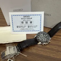 ◎【保管品】SEIKO セイコー セレクション 8T63-00D0 黒文字盤 クロノグラフ SBTR021 レザーベルト