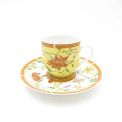 未使用 HERMES エルメス シエスタ デミタスカップ＆ソーサー フラワー 花 蝶 SC9569E2 未使用 HERMES エルメス シエスタ デミタスカップ＆ソーサー フラワー