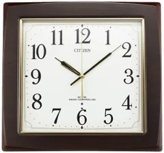 リズム(RHYTHM) シチズン 掛け時計 電波時計 連続秒針 ブラウン CITIZEN ネムリーナアスカ 8MY455-006 