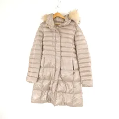 HERNO ヘルノ 21632 DP 12017 2600 ロングダウンジャケット 40 S相当 ポリアミド100% グースダウン グレージュ ファー フード コート アウター レディース AU3649W4 