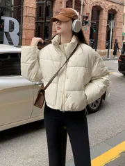 ダウンジャケット レディース ショートコート中綿入れ アウター フード付き 軽量 防寒服 カジュアル 保温 着痩せ ファッション 通勤 防寒着