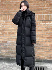 ロングコート レディース 中綿 コート アウター ベンチコート フード付き 大きいサイズ 防風 保温 カジュアル ロング丈 中綿入り 厚手 軽量