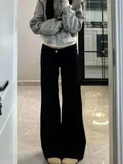 【2025夏新作】ブラック スキニーフレアジーンズ レディース｜ハイウエスト ストレッチ 着痩せ プチサイズ ホースシューフレアパンツ