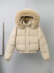 レディース 中綿コート 冬 ボアジャケット ペティート ショート丈 ファー衿 裏起毛アウター 暖かい