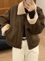 レディース ムートンコート 冬服 裏起毛 ムートンジャケット ライダースジャケット 厚手 アウター ジャケット 裏ボア ショートコート バイ