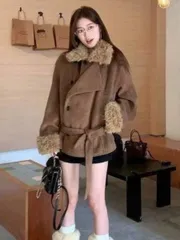 レディース 秋冬 ウールツイードアウター モノトーンレイドバック カジュアルルーズ ファッショナブル万能搭 通勤外出に最適