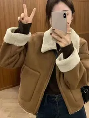 レディース ムートンコート 冬服 裏起毛 ムートンジャケット ライダースジャケット 厚手 アウター ジャケット 裏ボア ショートコート バイ