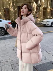 ダウンジャケット レディース 厚手 フード付き ロングコット 中綿ダウン ジャケット 防寒 防風 中綿コート 通勤 秋冬 可愛い