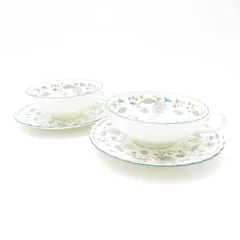 美品 Noritake ノリタケ カリフパレス ティーカップ＆ソーサー 2客 ペア 廃盤 花柄 フラワー SC9384B2 