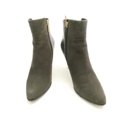 美品 carino カリーノ モードエジャコモ ショートブーツ 1点 24.5cm スエードレザー ヒール サイドジップ シューズ 靴 レディース AU3547