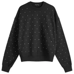 グッドアメリカン レディース アウター パーカー・スウェット クルーネック シャツ Good American Crystal Crewneck Sweatshirt Black ブラック