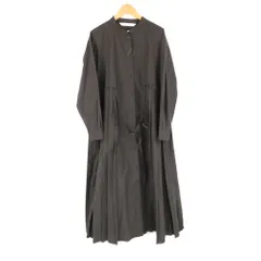 美品 Ray BEAMS ビームス 61-26-3008-111 プリーツキリカエバンドカラー ワンピース FREE ポリエステル他 ミモレ丈 長袖 レディース AY7592A45 