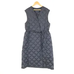 極美品□マックスマーラ キルティング ダウンベスト ロゴワッペン