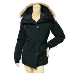 CANADA GOOSE★カナダグース・【MONTEBELLO PARKA モンテベロパーカー】レディース ブランドアイコンワッペン リアルファー フード付き ダブルジップボタン比翼仕立て ダウンジャケット(XS/S相当)レディースダウンジャケット ブラックのサムネイル