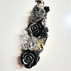 キーホルダー_ ブラック+シルバー