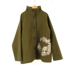 美品 ScoLar スカラー ショートコート M ポリエステル100％ ハイネック 刺繍 レディース AD1375B6 