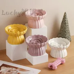 新しい未使用 ペット 食器 セラミック フードボウル 重い 早食い防止 お皿 エサ入れ 餌入れ エサ皿 小型犬 猫 脚付フードボウル 食器 首や腰の負担を軽減し 丸い かわいい 水漏れ防止 お手入れ簡単 猫用 犬猫兼用 磁器 陶器 おし