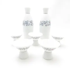 美品 Noritake ノリタケ Blue Waltz ブルーワルツ 徳利＆お猪口 7点 セット 酒器 SM4904T2 