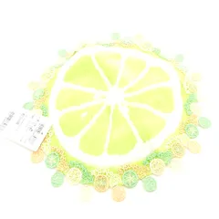 未使用 CHIKAZAWA 近澤レース 柑橘系 サークルタオルハンカチ 23cm円形 AY7705 