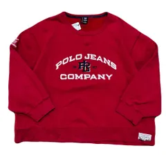 POLO JEANS COMPANY ポロジーンズ ラルフローレン フェルトロゴ 刺繍ロゴ ビッグサイズ スウェット 赤 5XLサイズ No.EA43のサムネイル