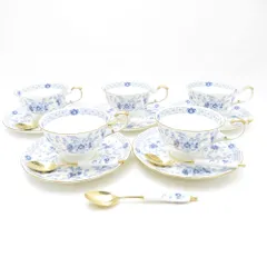 美品 NARUMI ナルミ ミラノ カップ＆ソーサー 5客 セット ティー コーヒー 碗皿 金彩 SU13494Q1 