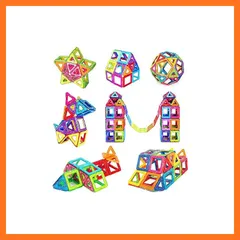 【新品】 iKing マグネットブロック ラシック磁石玩具 - 60pcs ブロックラボ 知育 DIY 知育玩具 アイデア誕生 創造力育てる マグネットおもちゃ 贈り物 ギフト ナンバーブロックス ブロックおもちゃ 誕生日 収納ケース付き 0