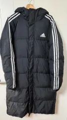 アディダス ダウンジャケット ロング丈 XL ブラック