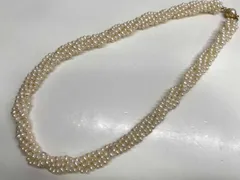 ライスパール風ネックレス 約52cm 淡水パール調 5連  ボリューム 素材不明 