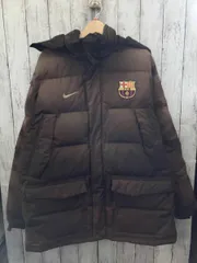 NIKE ナイキ NIKE FCバルセロナ ダウンジャケット 00sブラウンフェード ペンキ飛びあり マジックテープ劣化 Lサイズ メンズ